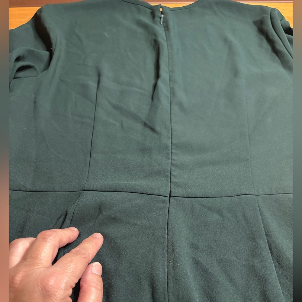 Adam Lippes- Elegant Dark Green Wide Leg Jumpsuit. Size 12 - Picture 9 of 15